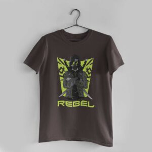 Rebel Charcoal Grey Round Neck T-Shirt