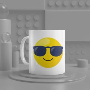 Smiling Face with Sunglasses Emoji Ceramic Mug