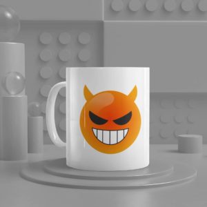 Smiling Face with Horns Emoji Ceramic Mug