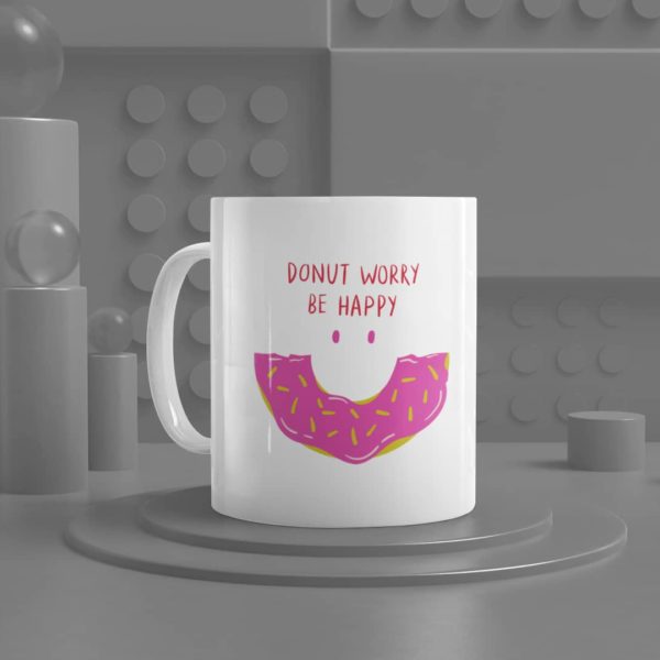 Donut Worry Be Happy Ceramic Mug