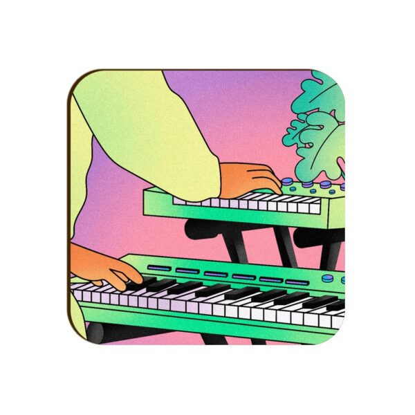 Electronic Keyboard Square Coaster