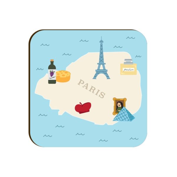 Paris Map Square Coaster