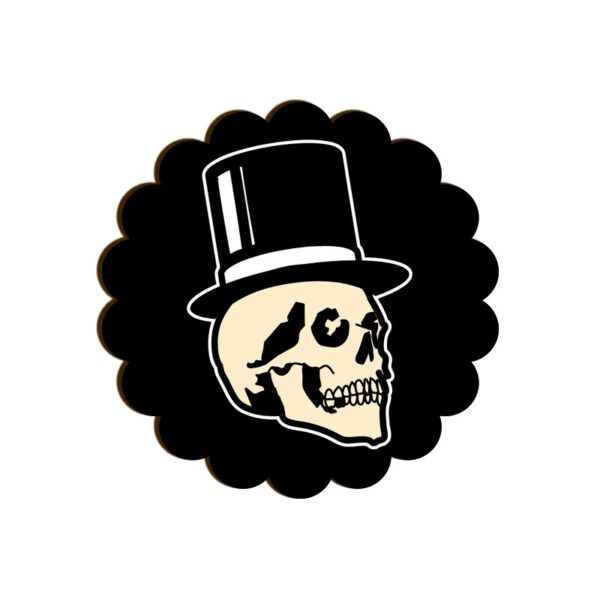 Skull Wearing Hat Scallop Coaster