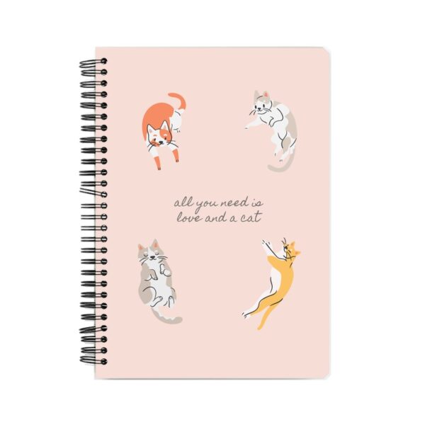 Love and a Cat Spiral Notebook Front