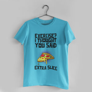 Extra Slice Sky Blue Round Neck T-Shirt