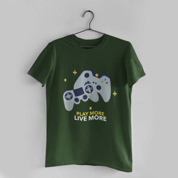 Play More Olive Green Round Neck T-Shirt