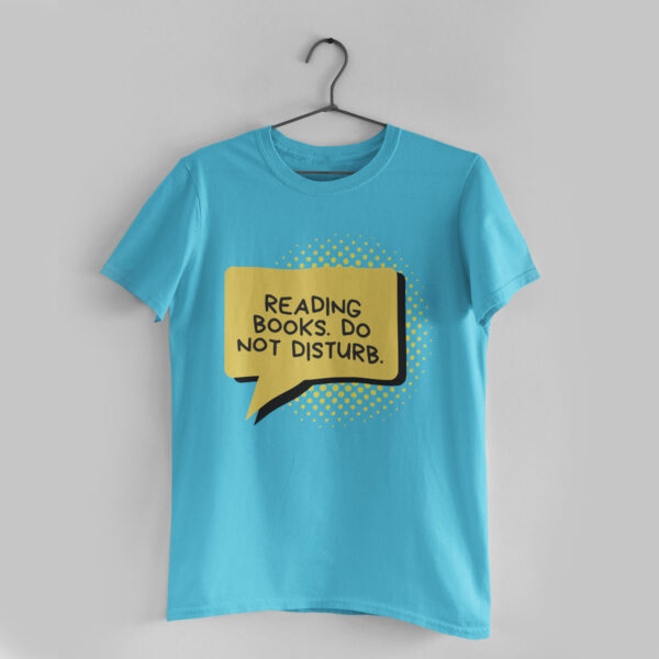 Reading Books Sky Blue Round Neck T-Shirt