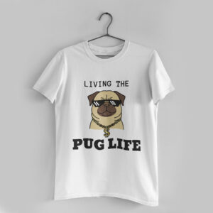 Pug Life White Round Neck T-Shirt