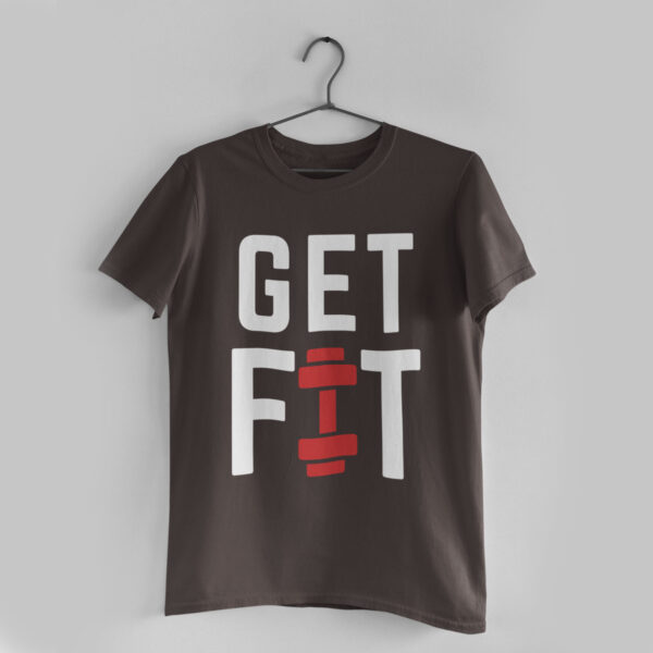 Get Fit Charcoal Grey Round Neck T-Shirt