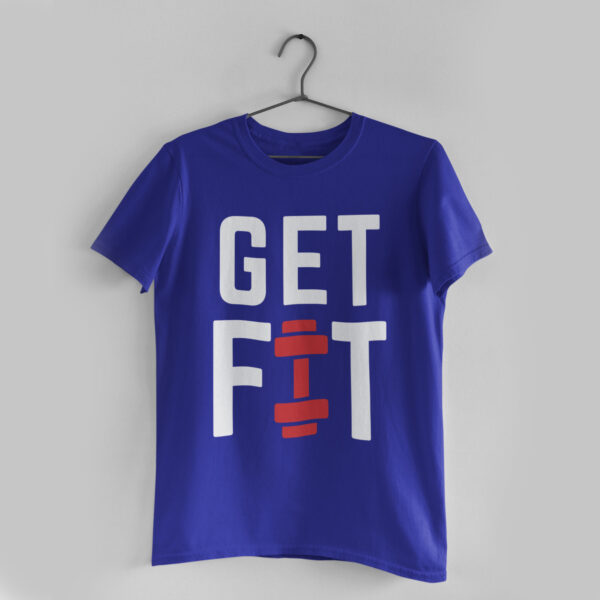 Get Fit Royal Blue Round Neck T-Shirt