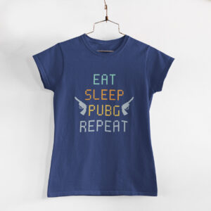 Pubg Women Navy Blue Round Neck T-Shirt
