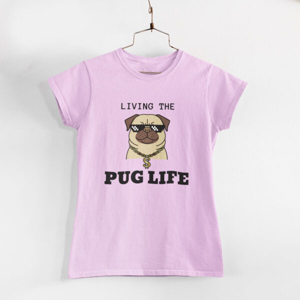 Pug Life Women Light Pink Round Neck T- Shirt