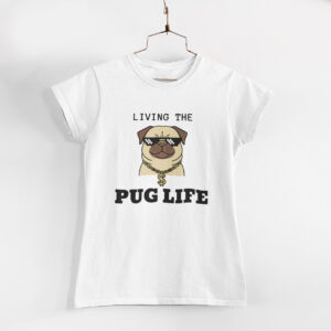 Pug Life Women White Round Neck T- Shirt