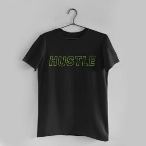 Hustle Black Round Neck T-Shirt