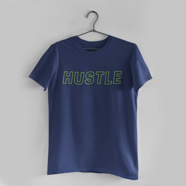 Hustle Navy Blue Round Neck T-Shirt