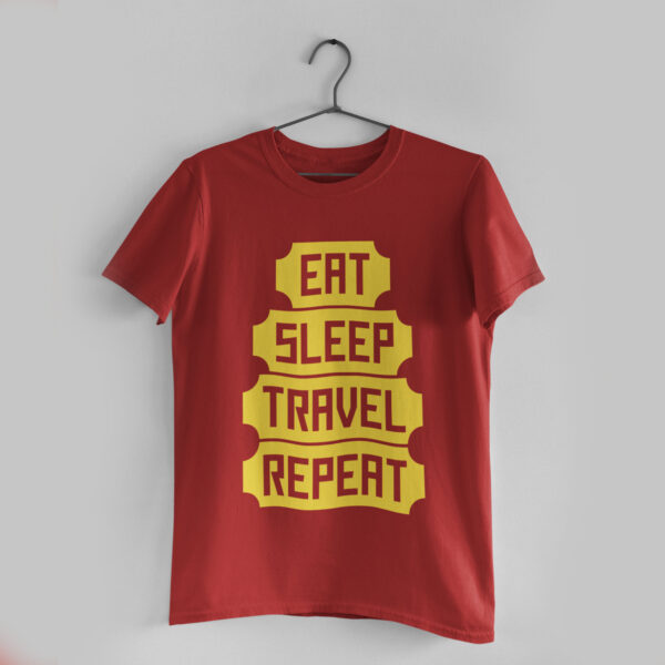 Eat Sleep Travel Repeat Red T-Shirt