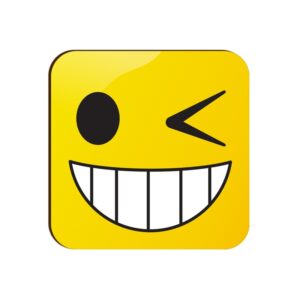 Winking Face Emoji Square Coaster