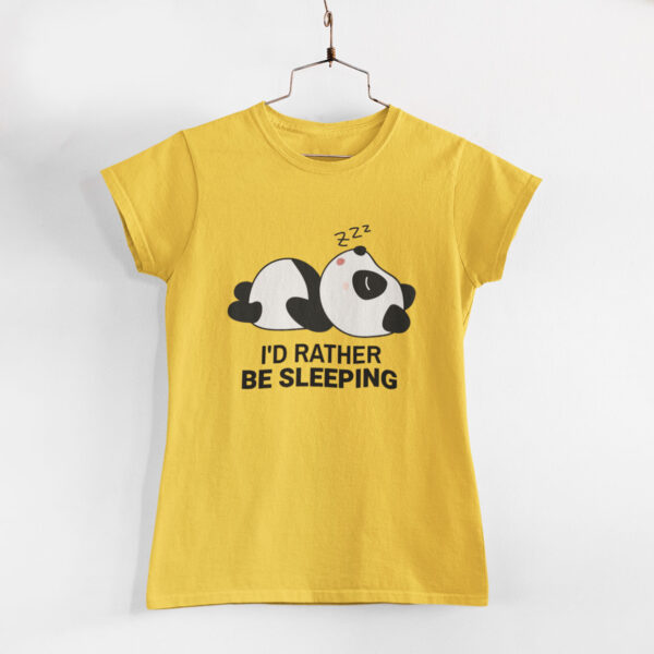 I'd Rather Be Sleeping Golden Yellow Women Round Neck T-Shirt
