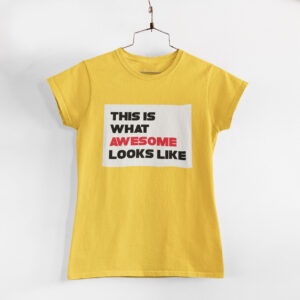 Awesome Women Golden Yellow Round Neck T-Shirt