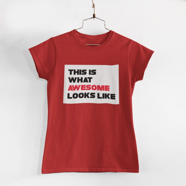 Awesome Women Red Round Neck T-Shirt