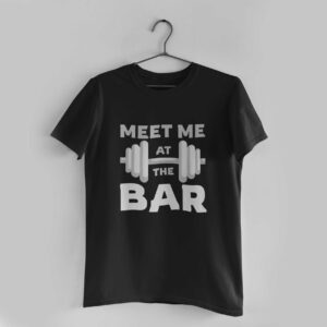 Meet Me At The Bar Black Round Neck T-Shirt