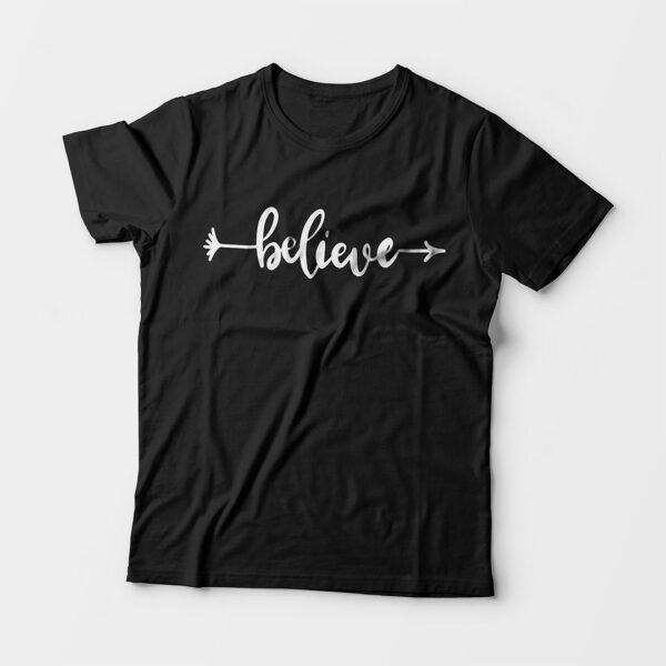 Believe Kid’s Unisex Black Round Neck T-Shirt