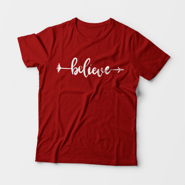 Believe Kid’s Unisex Red Round Neck T-Shirt