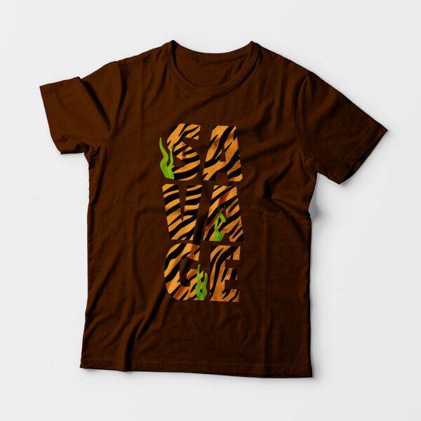 Savage Kid’s Unisex Coffee Brown Round Neck T-Shirt