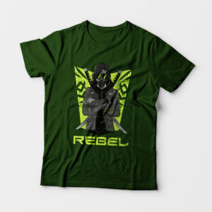 Rebel Kid’s Unisex Olive Green Round Neck T-Shirt