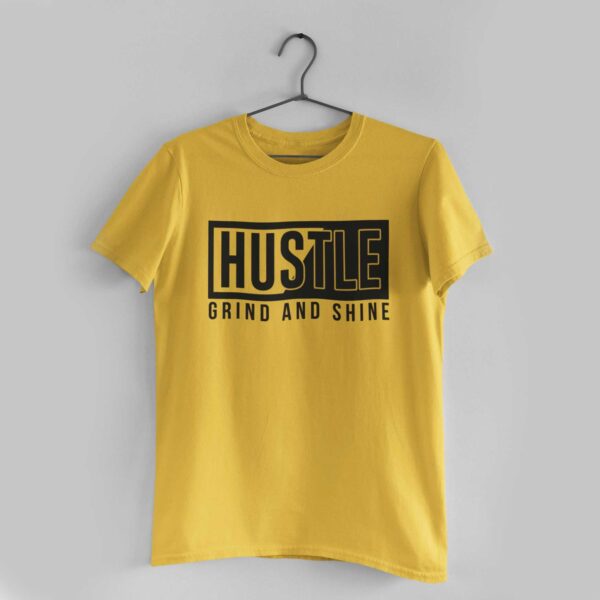 Grind And Shine Golden Yellow Round Neck T-Shirt