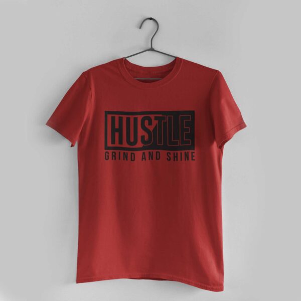 Grind And Shine Red Round Neck T-Shirt