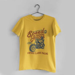 Speed Racer Golden Yellow Round Neck T-Shirt