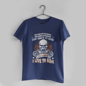 I'm A Rider Navy Blue Round Neck T-Shirt