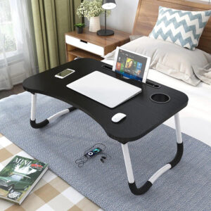 Portable Folding Bed Laptop Table (Black)