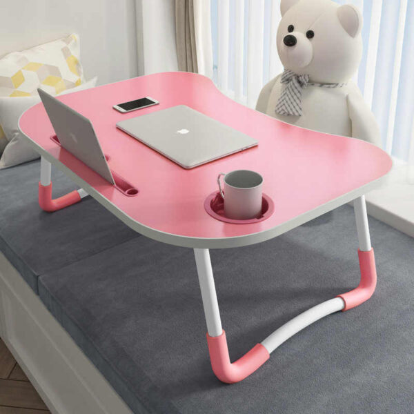 Portable Folding Bed Laptop Table (Pink)