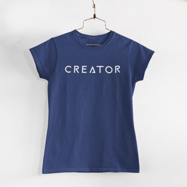 Creator Women Navy Blue Round Neck T-Shirt