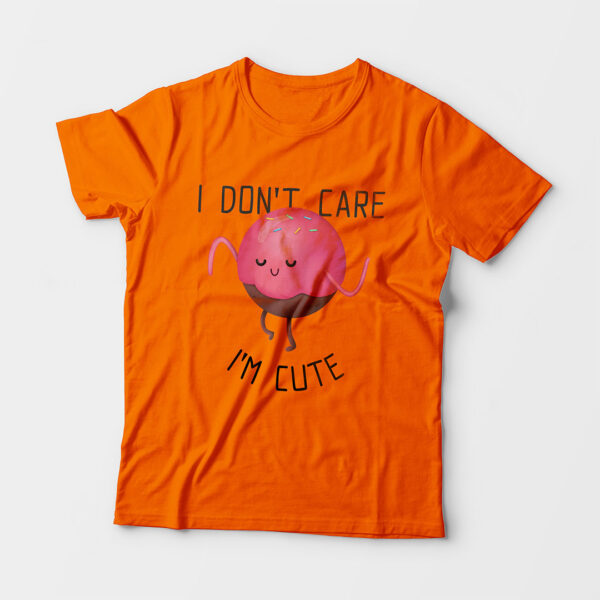 I'm Cute Kid’s Unisex Orange Round Neck T-Shirt