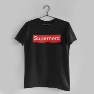 Supernerd Black Round Neck T-Shirt