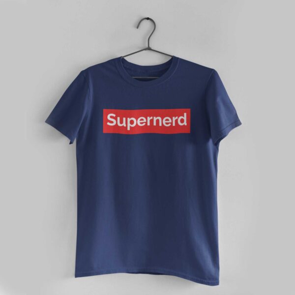 Supernerd Navy Blue Round Neck T-Shirt