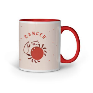 Cancer Red Inner Colored Ceramic Mug