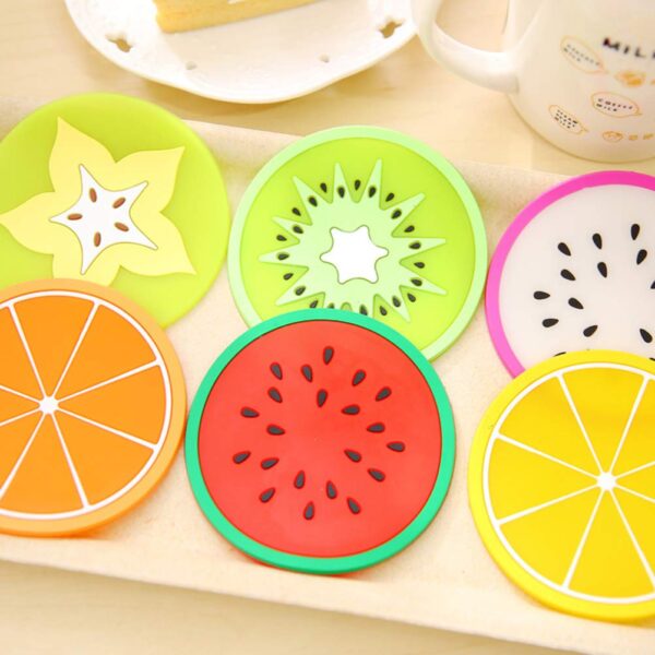 Silicone Coaster Fruit Design (Set Of 5)