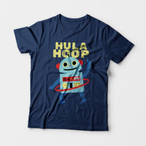 Hula Hoop Kid’s Unisex Navy Blue Round Neck T-Shirt