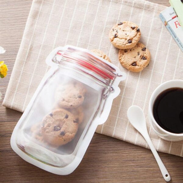 Transparent Jar Shaped Standup Pouch With Zipper (Pack Of 10)