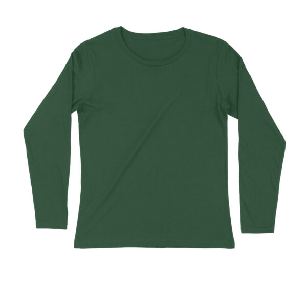 Olive Green Plain Men Long Sleeve T-Shirt