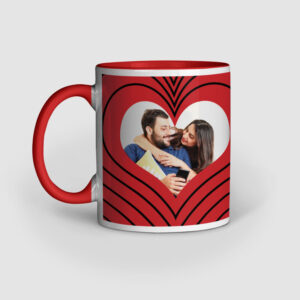 I Love You Personalized Red Inner Colored Ceramic Mug Left Side