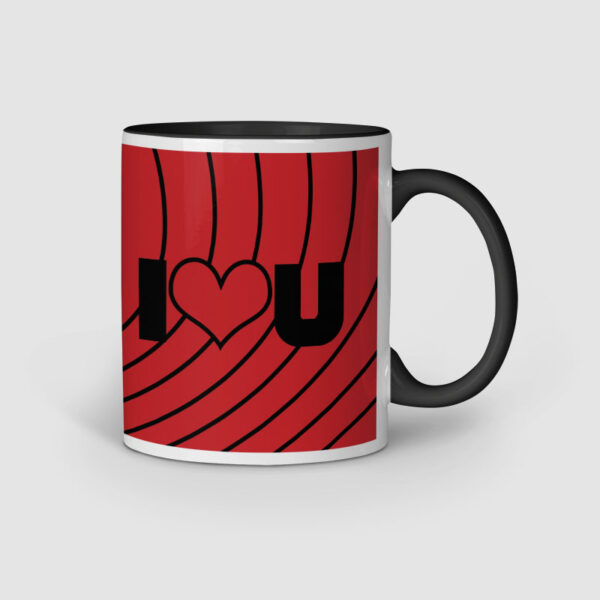 I Love You Personalized Black Inner Colored Ceramic Mug Right Side
