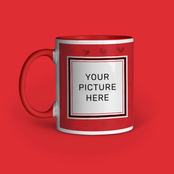 Happy Anniversary Personalized Red Inner Colored Ceramic Mug Left Side