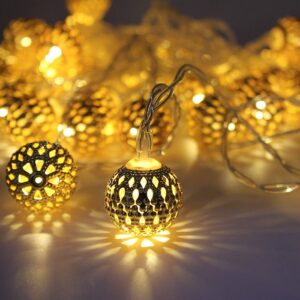 Golden Metal Ball LED Fairy Lights