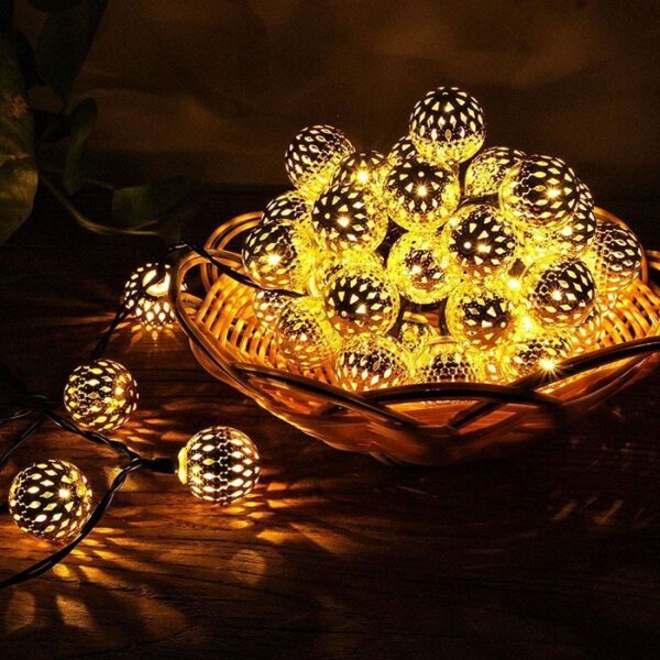 Golden Metal Ball LED Fairy Lights