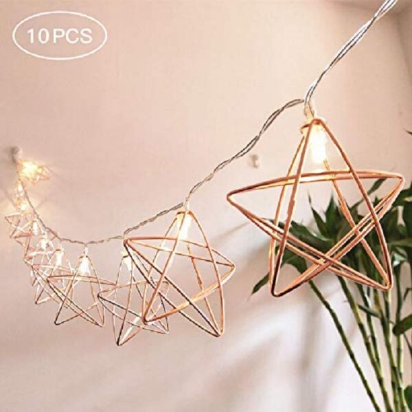 Rose Gold Star LED String Lights (10 Lamps)